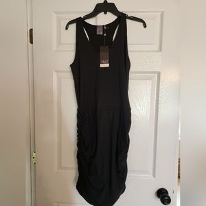 CALIA by Carrie Underwood Effortless Racerback Athleisure Black Jersey Dress M